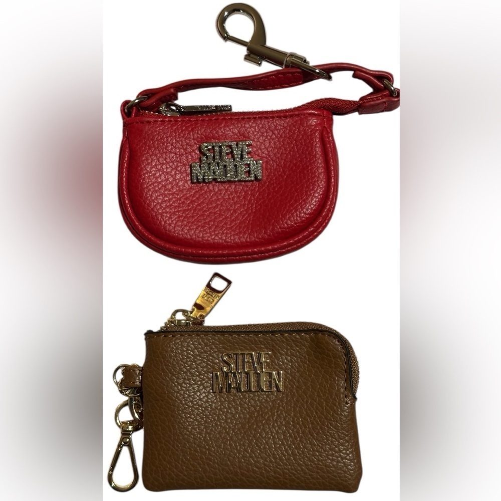Steve Madden Tan/Brn & a Red faux Leather coin & mini bags.